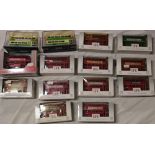 A selection of mint and boxed buses including EFE, Corgi etc.