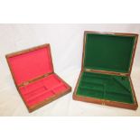 A mahogany rectangular box adapted as a pistol case with baize lined interior,