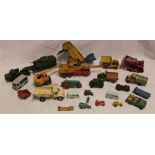 A selection of various Dinky die-cast vehicles including 20 ton Lorry mounted Crane,