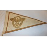 An original Second War German Nazi embroidered cotton police pennant marked "Beker 24 x 40 Pol"