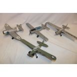 Four various wooden scale built aircraft