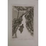 A limited-edition etching "Wind" signed in pencil Catherine Grubb, No.