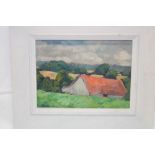 Bob Vigg - oil on board "Barn at Motourdon", signed,