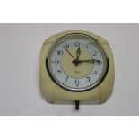 A vintage Smith's electric Art Deco wall clock in white bakelite case,