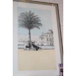 A coloured limited-edition etching "Luxembourg Gardens" signed in pencil Richard Beer No.