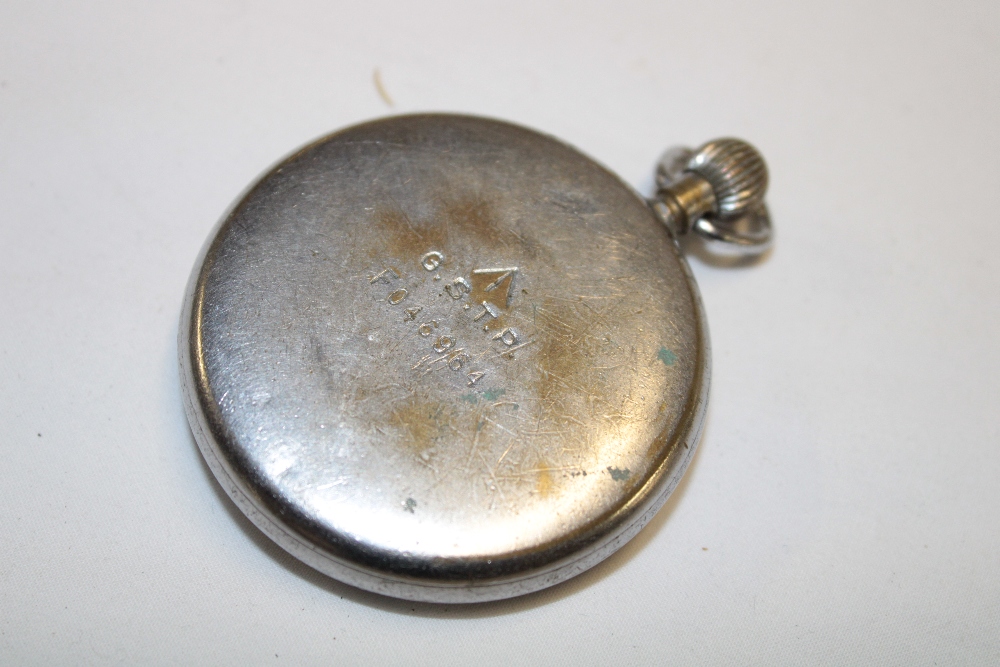 A chromium plated Military service pocket watch by Jaeger LeCoultre - Image 2 of 2