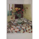 A coloured artist's proof "Flowers and Patchwork" signed in pencil Richard Borden,