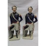 Two Victorian Staffordshire pottery figures of Louis Napoleon,