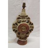 A 1970's Bernard Rooke "Totem" pottery table lamp,