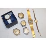 A selection of ladies and gents wristwatches including Elber, Laco, Roamer,