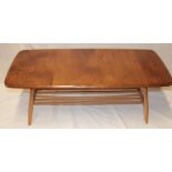A 1960's Ercol light elm rectangular coffee table,