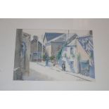 Ann Atkinson - watercolour "Jan's Newlyn Gallery", signed,