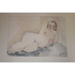 Clive Williams - watercolour A study of a reclining nude female,