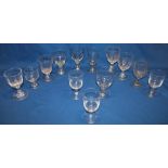 Thirteen various Victorian rummer glasses etc.