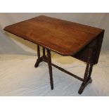 A 19th century walnut Sutherland-style drop-leaf tea table on turned supports