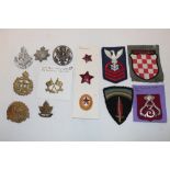 A selection of Foreign and Colonial Military cap badges including Toronto Regiment,