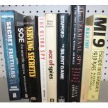 Various spy and espionage related volumes including Winterbotham - The Ultra Spy;