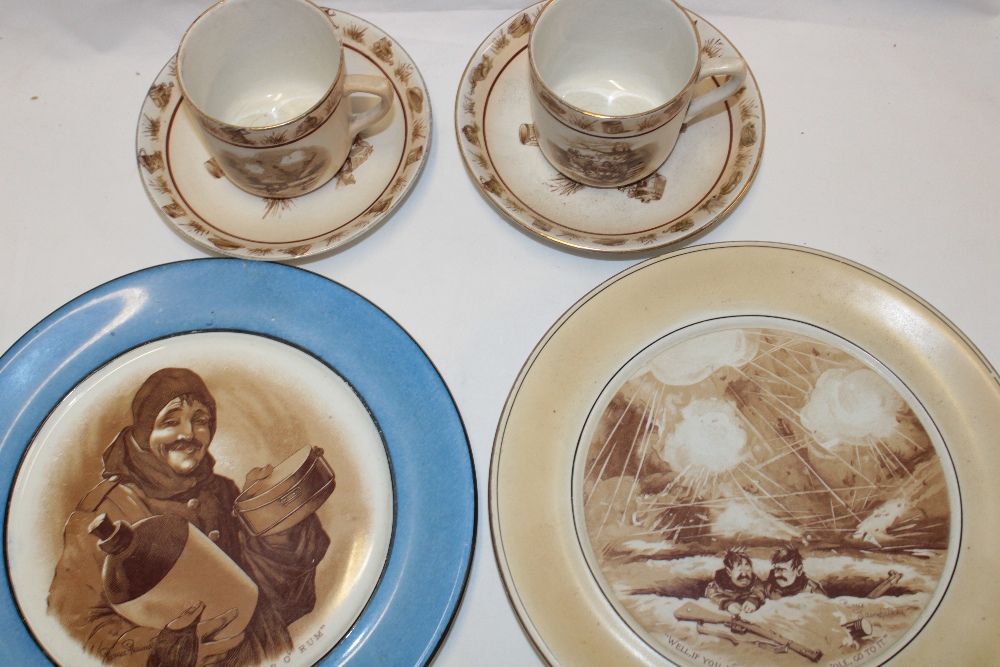 A selection of First War china including a pair of Grimwades Bruce Bairnsfather tea cups and - Image 2 of 2