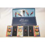 A Britain's Limited 00091 set of Scots Guards colour party soldiers and sentry box and three