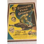 An original 1957 Scotland Yard Dragnet cinema poster, 41" x 27",