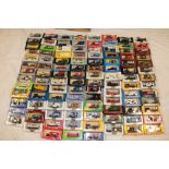 Two boxes containing over 100 various mint and boxed vehicles including Vanguards, Lifeboats,