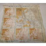 A Second War Royal Australian Air Force silk pilot's map of the Western Pacific dated October 1944