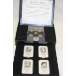 A Prince Philip Memorial Historic coin and stamp collection comprising 1921 coin set with silver