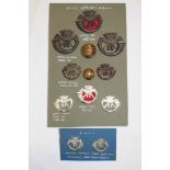 A display of DCLI Officer's insignia including bronze DCLI cap badge and pair of full size bronze