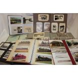 Various albums of black & white and coloured postcards - varying subjects together with modern