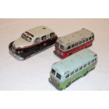 Two tin-plate friction powered buses and a friction powered Joytown ambulance (3)