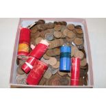 A large selection of mixed pre-decimal pennies,