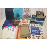 Various medal and badge related volumes including Allied Combat Medals, Insignia of World War II,