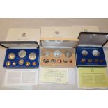 Three 1976 proof coin sets - 1976 Barbados proof coin set including silver $10,