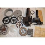 Two part built and part complete live steam model traction engines including 7" gauge part model