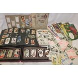 Various albums containing part sets of cigarette cards, miscellaneous albums of cigarette cards,