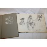 An artist's sketch book of various pencil sketches and watercolours - figures and various subjects