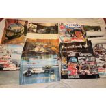 Numerous Formula One calendars 1970's-1990's together with a selection of various motor racing