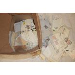 A box containing mixed World covers, Poland stamp cards,