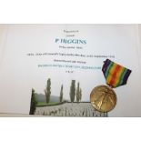 A First War Victory medal awarded to No. 30075 Pte. P.