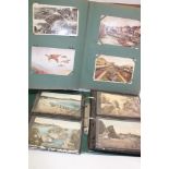 Two albums of various postcards including Cornish views, topographical,