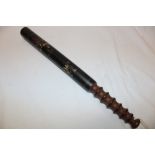 A Victorian City of York painted wood police truncheon with coat of arms,