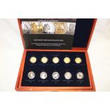 A cased set of ten silver and gold-plated coins "The World's Most Significant Coins" with