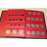 An album of Elizabeth II coins, 1953 onwards including crowns, half crown, florins, shillings,