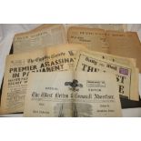 A small selection of collectable newspapers including The Butte Weekly Miner 1899, The Times 1969,