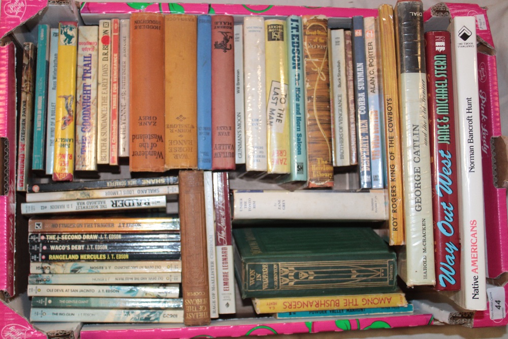 A selection of various vintage Western related volumes including Zane Gray,