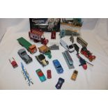 Various diecast vehicles including repainted Dinky Super Toys Foden flat lorry and others,