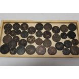 A tray of Victorian pennies and halfpennies