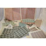 A box containing a large quantity of French Colonies stamps in blocks, sheetlets,