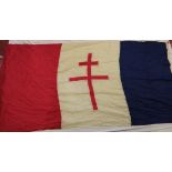 A Second War Free France linen flag,