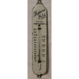 A shaped-rectangular enamel advertising sign with inset thermometer "Stephen's Inks - For All